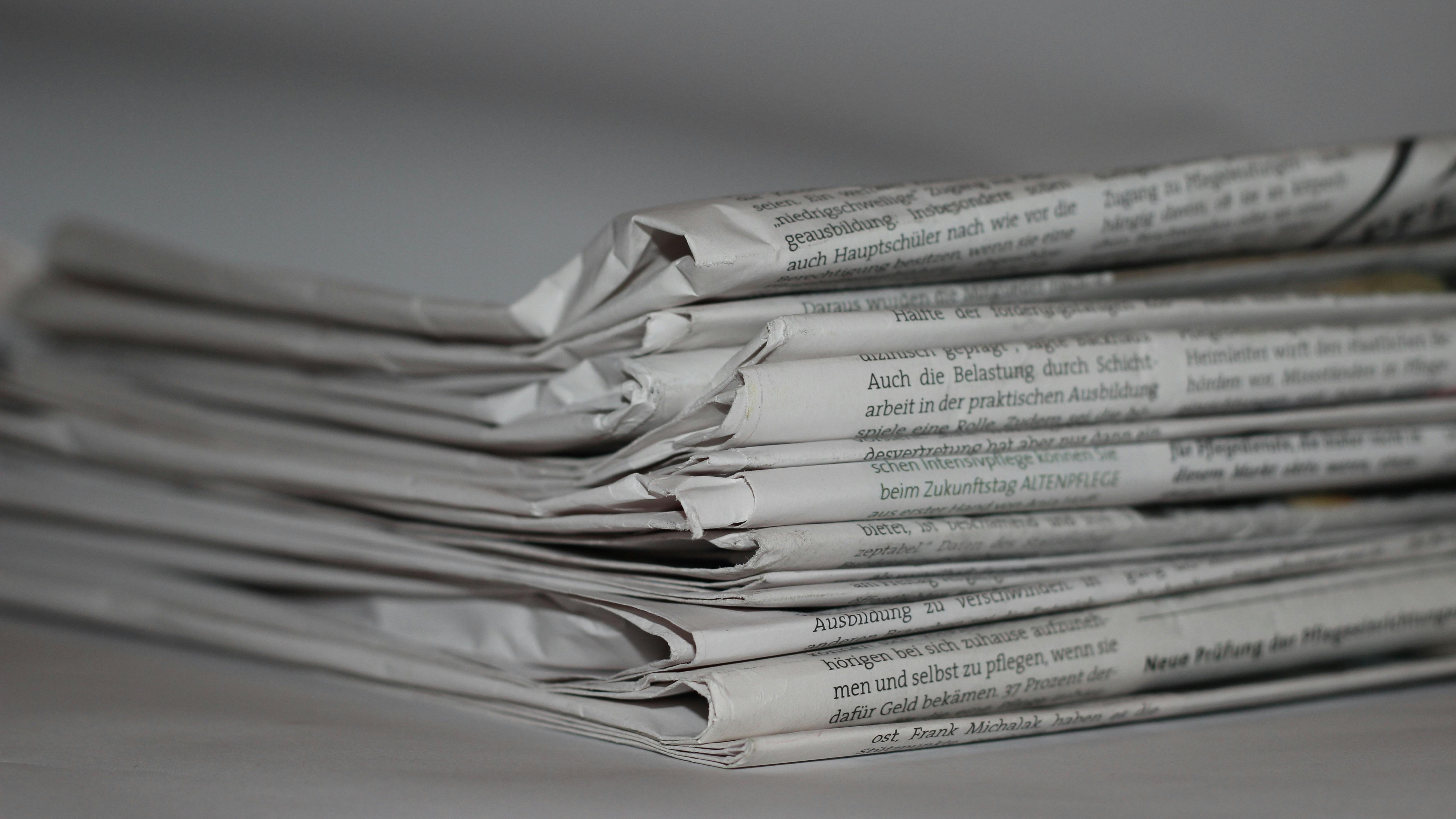 A pile of newspapers.